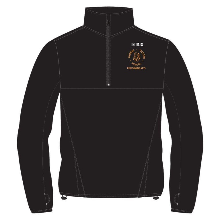 1/4 Zip Dual Performance Top :  Black